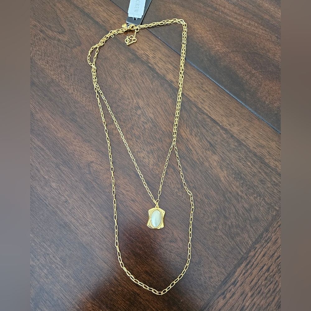 J.Crew Layered Pearl Pendant Necklace, Gold/ White - Picture 5 of 8